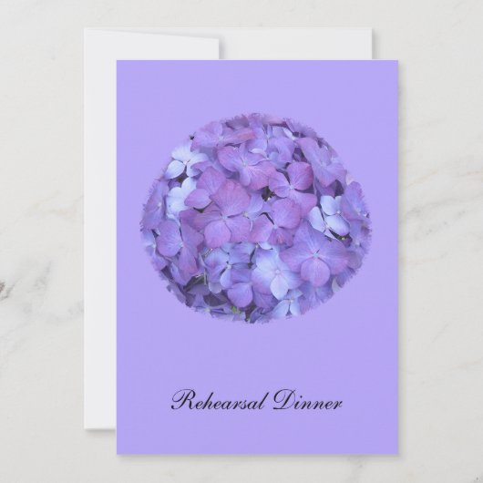 Paarse Hydrangea repetitie diner uitnodigen Kaart (Voorkant)
