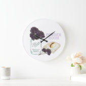 Paarse hydrangea Ronde badkamerwandklok Grote Klok (Huis)
