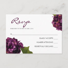 Paarse Hydrangea - RSVP-responskaart RSVP Kaartje