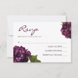 Paarse Hydrangea - RSVP-responskaart RSVP Kaartje
