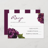 Paarse Hydrangea - RSVP-responskaart RSVP Kaartje (Voorkant / Achterkant)