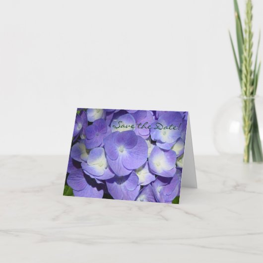 Paarse Hydrangea Save the Date Kaart (Voorkant)