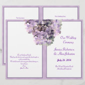 Paarse Hydrangea Sjabloon Huwelijksprogramma (Voorkant / Achterkant)