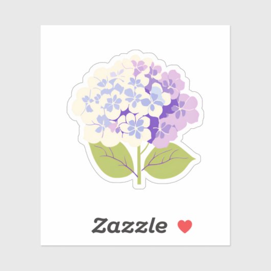 Paarse Hydrangea Sticker (Vel)