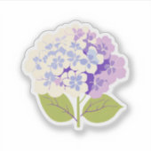 Paarse Hydrangea Sticker (Voorkant)