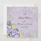 Paarse hydrangea Swirl - Bridal Shower Invitation Kaart (Achterkant)