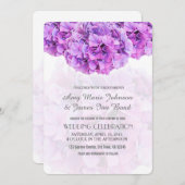 Paarse hydrangea trouwuitnodigingen hydrangea4 kaart (Voorkant / Achterkant)