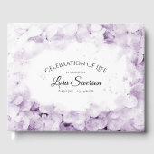 Paarse Hydrangea Viering van het Levensmonument Gastenboek (Voorkant)