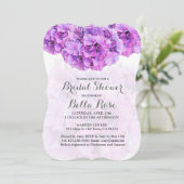Paarse hydrangea vrijgezellenfeest nodigt hydrange kaart (Staand voorkant)