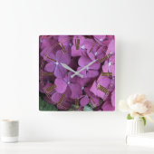Paarse hydrangea wandklok (Huis)