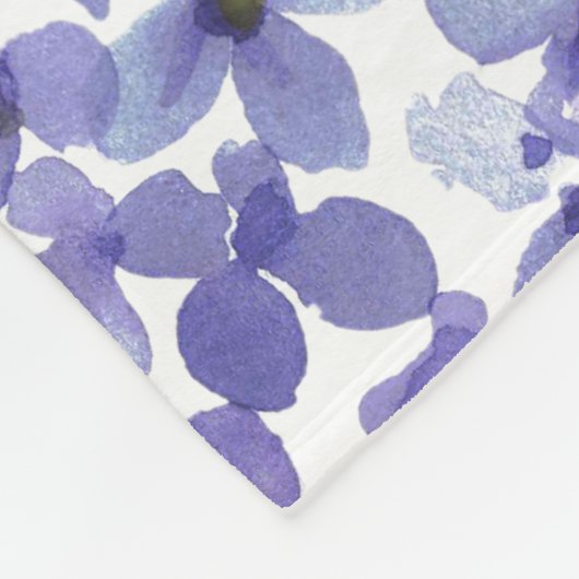 Paarse hydrangea waterverf baby fleece deken (Hoek)