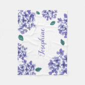 Paarse hydrangea waterverf baby fleece deken (Voorkant)