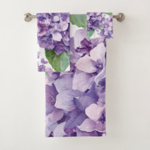 Paarse Hydrangea Waterverf Bloemige Lavendel Bloei