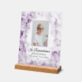 Paarse Hydrangea Waterverf Viering van het Leven Acryl Bord (Hoek)