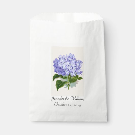 Paarse Hydrangea Wedding Favor Bag Bedankzakje (Voorkant)