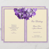 Paarse hydrangea Wedding Program of White (Voorkant / Achterkant)