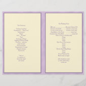 Paarse hydrangea Wedding Program of White (Achterkant)