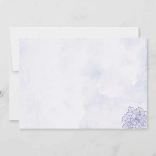 Paarse hydrangea Wedding Rehearsal Dinner Kaart (Achterkant)