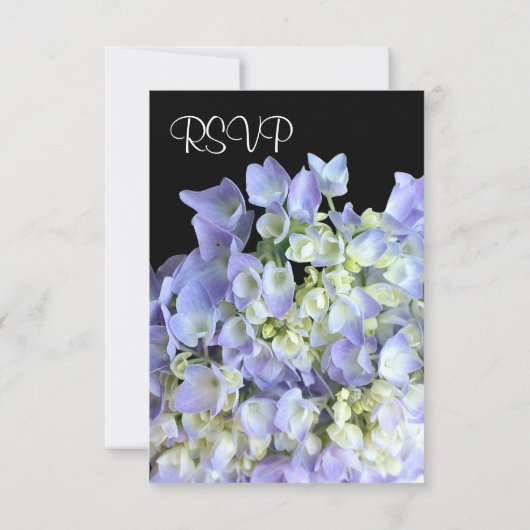 Paarse Hydrangea Wedding RSVP (Achterkant)