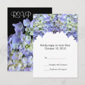 Paarse Hydrangea Wedding RSVP Kaartje (Voorkant / Achterkant)