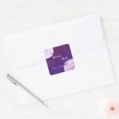 Paarse hydrangea Wedding Save the Date Vierkante Sticker (Envelop)