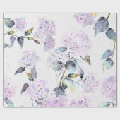Paarse Hydrangea Weefselpapier in Waterverf Cadeaupapier (Vlak)