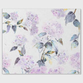 Paarse Hydrangea Weefselpapier in Waterverf Cadeaupapier (Vlak)
