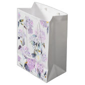 Paarse Hydrangea Weefselpapier in Waterverf Medium Cadeauzakje (Voorkant Gekanteld)