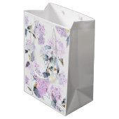 Paarse Hydrangea Weefselpapier in Waterverf Medium Cadeauzakje (Achterkant Gekanteld)