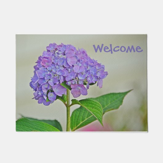 Paarse hydrangea Welkomstmat Deurmat (Voorkant)