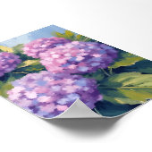 Paarse Hydrangea's Bloemenschildering in Waterverf Poster (Hoek)