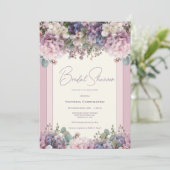 Paarse Hydrangea's Bloemige Waterverf Modern Bruid Kaart (Staand voorkant)