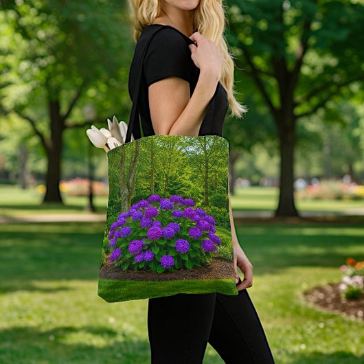 Paarse Hydrangea's Boodschaptas Tote Bag