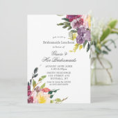 Paarse hydrangeas Bridesmaids Luncheon Invites (Staand voorkant)