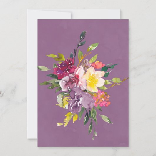 Paarse hydrangeas Bridesmaids Luncheon Invites (Achterkant)