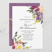 Paarse hydrangeas Bridesmaids Luncheon Invites (Voorkant / Achterkant)