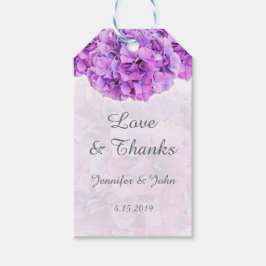 Paarse Hydrangeas bruiloft gunst geschenk Label Cadeaulabel