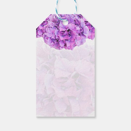 Paarse Hydrangeas bruiloft gunst geschenk Label Cadeaulabel (Achterkant)
