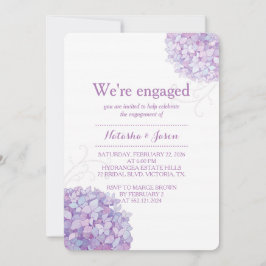 Paarse Hydrangeas bruiloft verlovingsfeest Kaart
