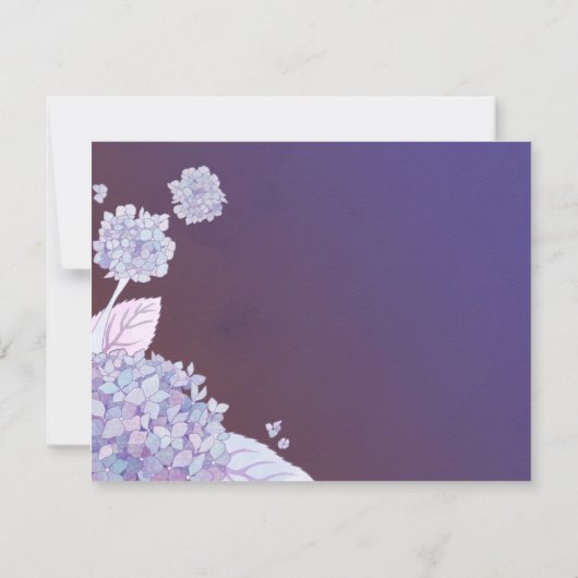Paarse hydrangeas Floral Wedding Save the Date (Achterkant)
