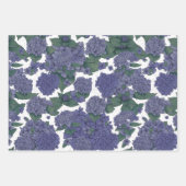 Paarse Hydrangeas Gift Wrap - reeks 3 Inpakpapier Vel (Voorkant 2)
