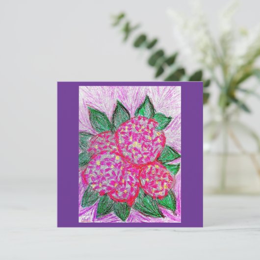 Paarse hydrangeas kaart (Staand voorkant)