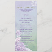 Paarse Hydrangeas Lang Verticaal Huwelijksprogramm Programmakaart (Voorkant)