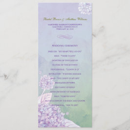 Paarse Hydrangeas Lang Verticaal Huwelijksprogramm Programmakaart
