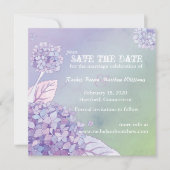 Paarse Hydrangeas Ombre Wedding Save the Date (Voorkant)