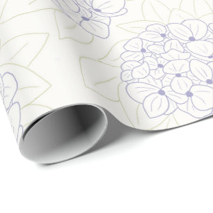 Paarse Hydrangea's omlijnen Cadeaupapier