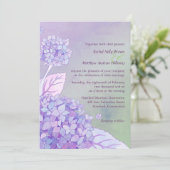Paarse hydrangeas Summer Wedding Kaart (Staand voorkant)