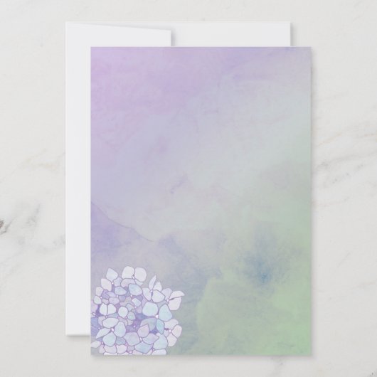 Paarse hydrangeas Summer Wedding Kaart (Achterkant)