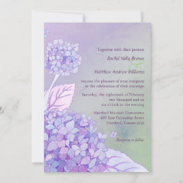 Paarse hydrangeas Summer Wedding Kaart