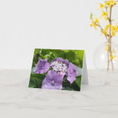 Paarse hydrangeas Thinking of You Kaart (Gele Bloem)